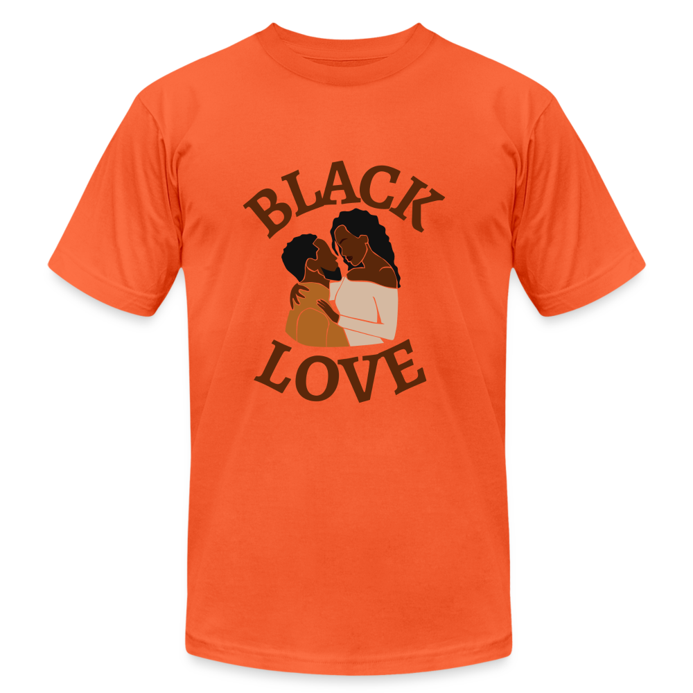 Black Love Unisex Jersey T-Shirt by Bella + Canvas - orange