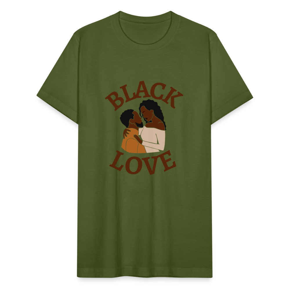 Black Love Unisex Jersey T-Shirt by Bella + Canvas - olive