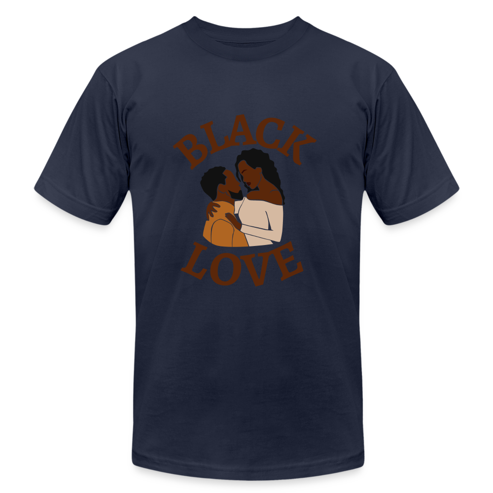 Black Love Unisex Jersey T-Shirt by Bella + Canvas - navy