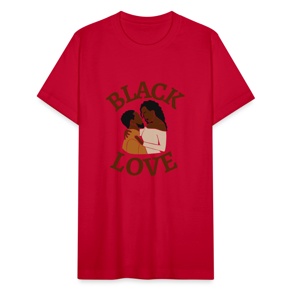 Black Love Unisex Jersey T-Shirt by Bella + Canvas - red