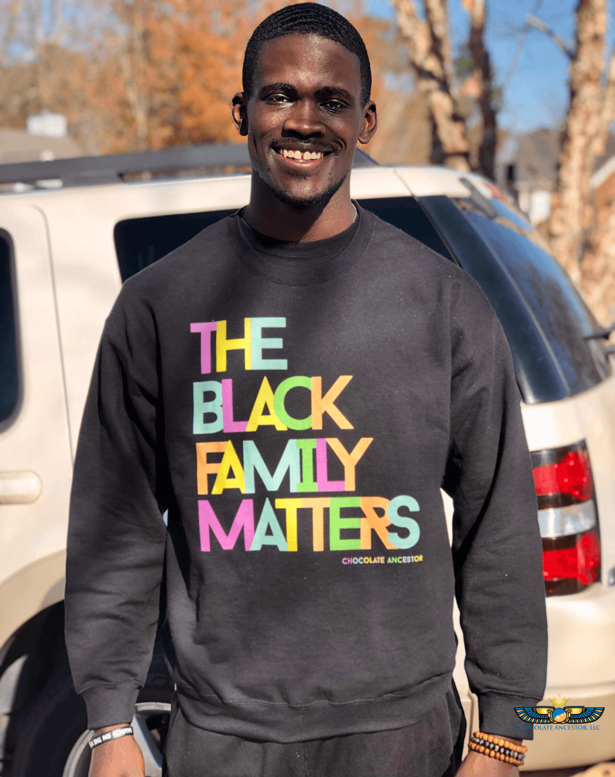 The Black Family Matters Unisex Crewneck Sweatshirt - Chocolate Ancestor