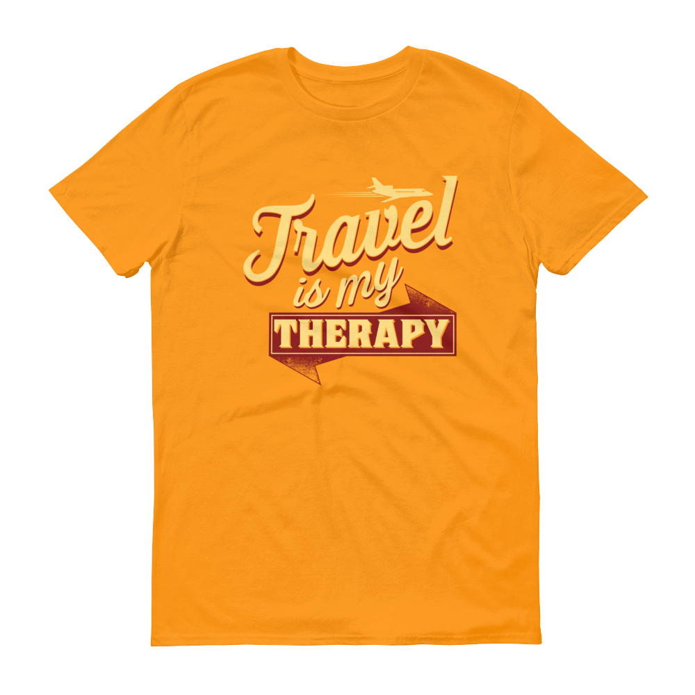 Travel is my Therapy Unisex Short Sleeve T-shirt - Chocolate Ancestor