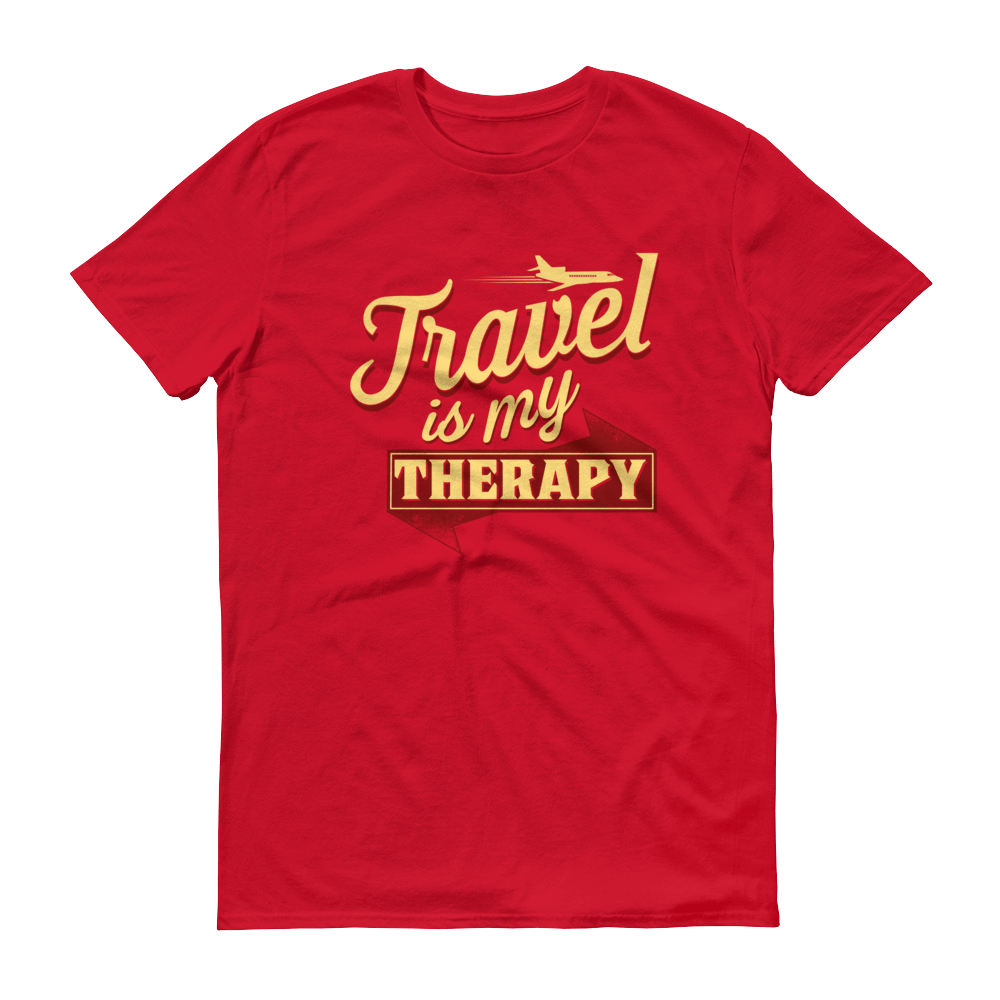 Travel is my Therapy Unisex Short Sleeve T-shirt - Chocolate Ancestor