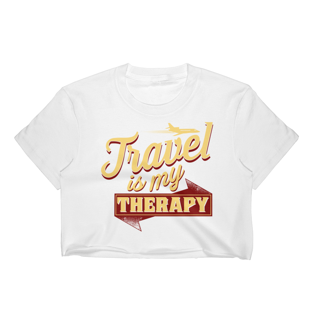 Travel is my Therapy Women's Crop Top - Chocolate Ancestor