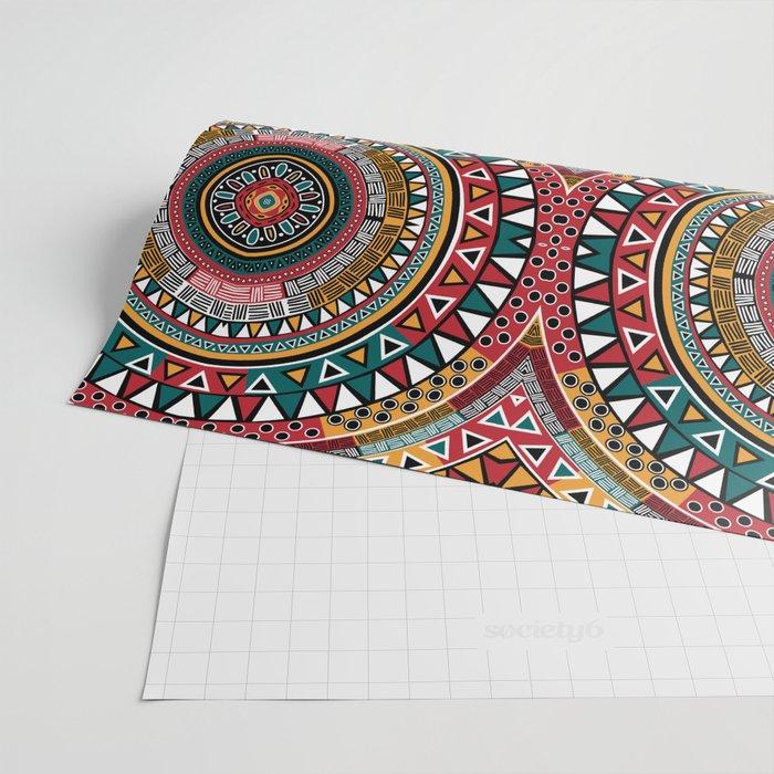 Tribal Kaleidoscope Bespoke Premium Wrapping Paper - Chocolate Ancestor