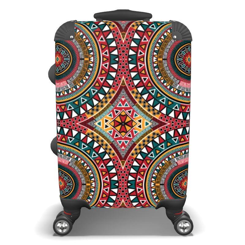 Tribal Kaleidoscope Bespoke Suitcase - Chocolate Ancestor