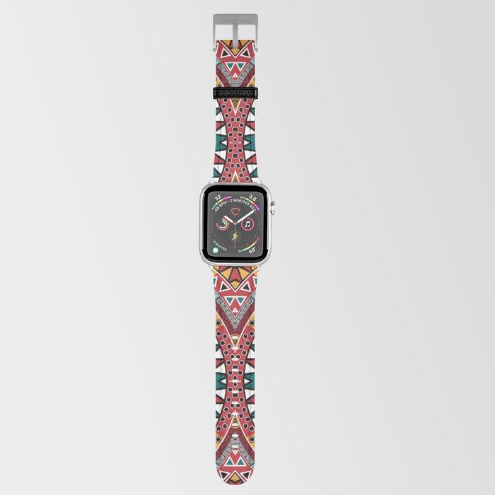 Tribal Kaleidoscope Bespoke Vegan Leather Apple Watch Band - Chocolate Ancestor
