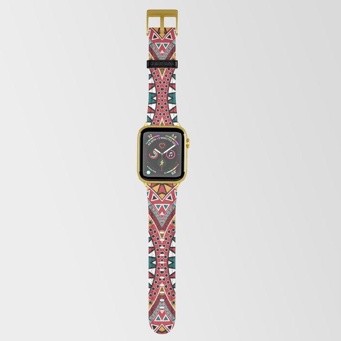 Tribal Kaleidoscope Bespoke Vegan Leather Apple Watch Band - Chocolate Ancestor