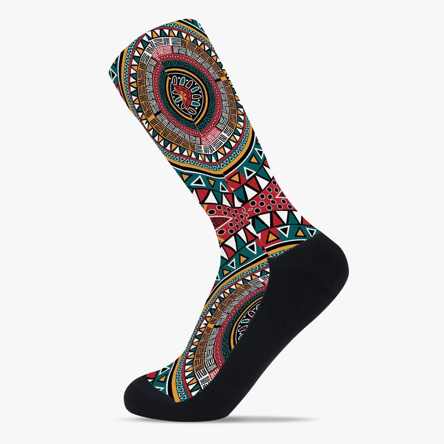 Tribal Kaleidoscope Unisex Reinforced Sports Socks - Chocolate Ancestor