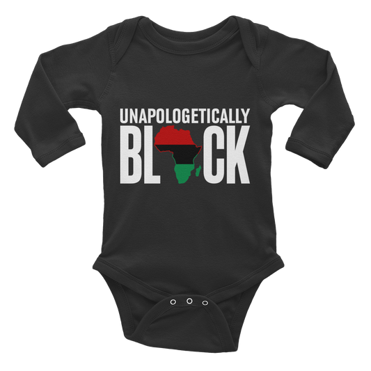 Unapologetically Black RBG Infant Long Sleeve Bodysuit - Chocolate Ancestor