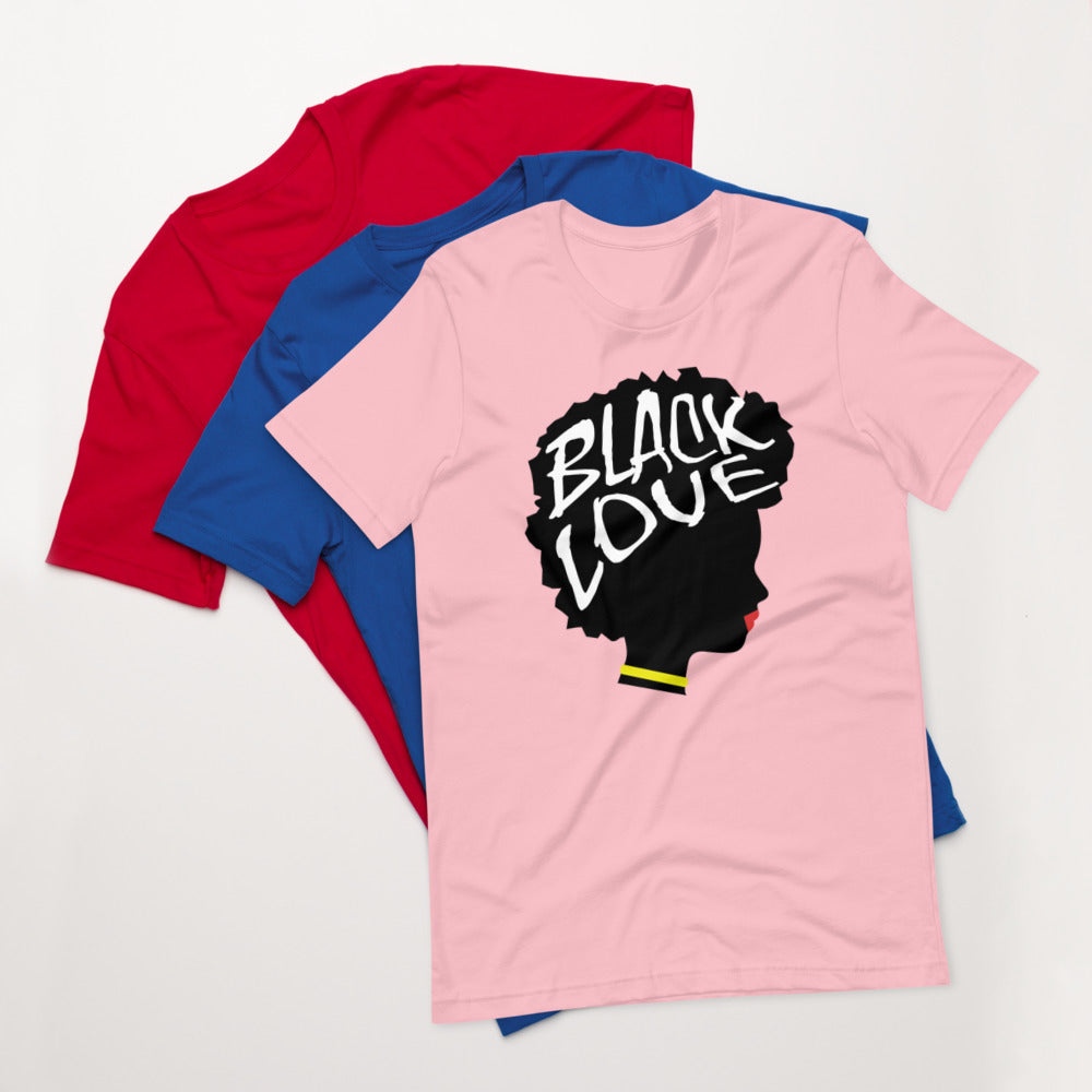 Black Love Afro Short-Sleeve Unisex T-Shirt