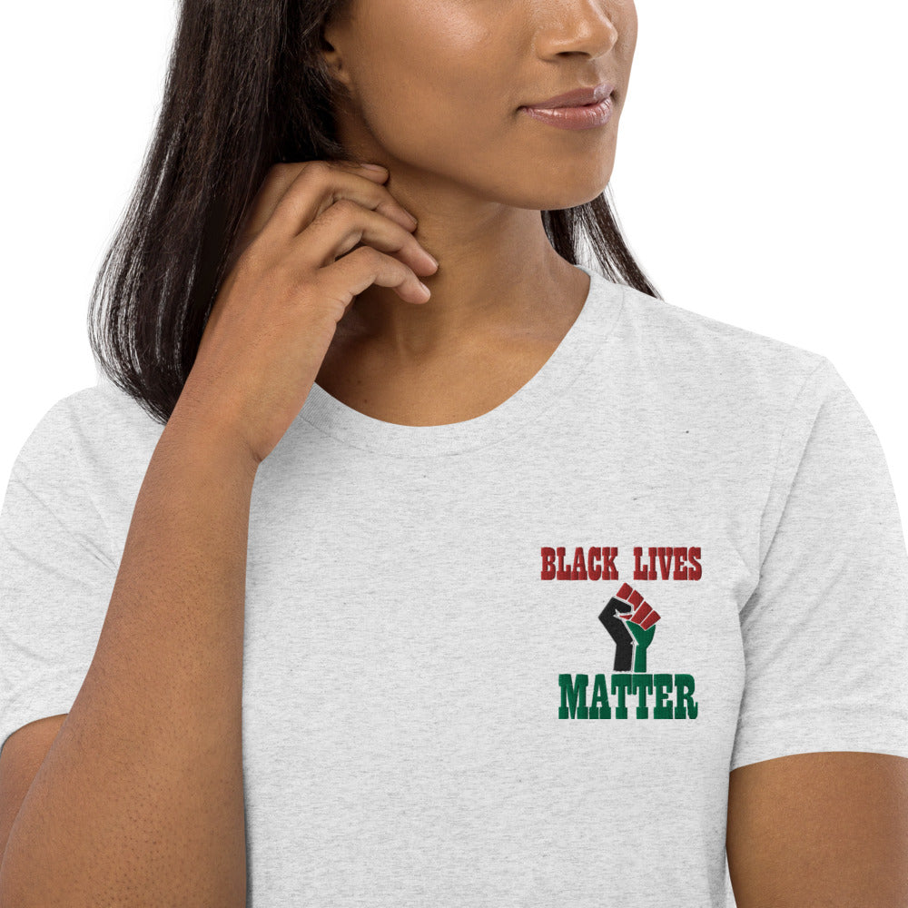Black Lives Matter Pan African Unisex Embroidered Short sleeve t-shirt