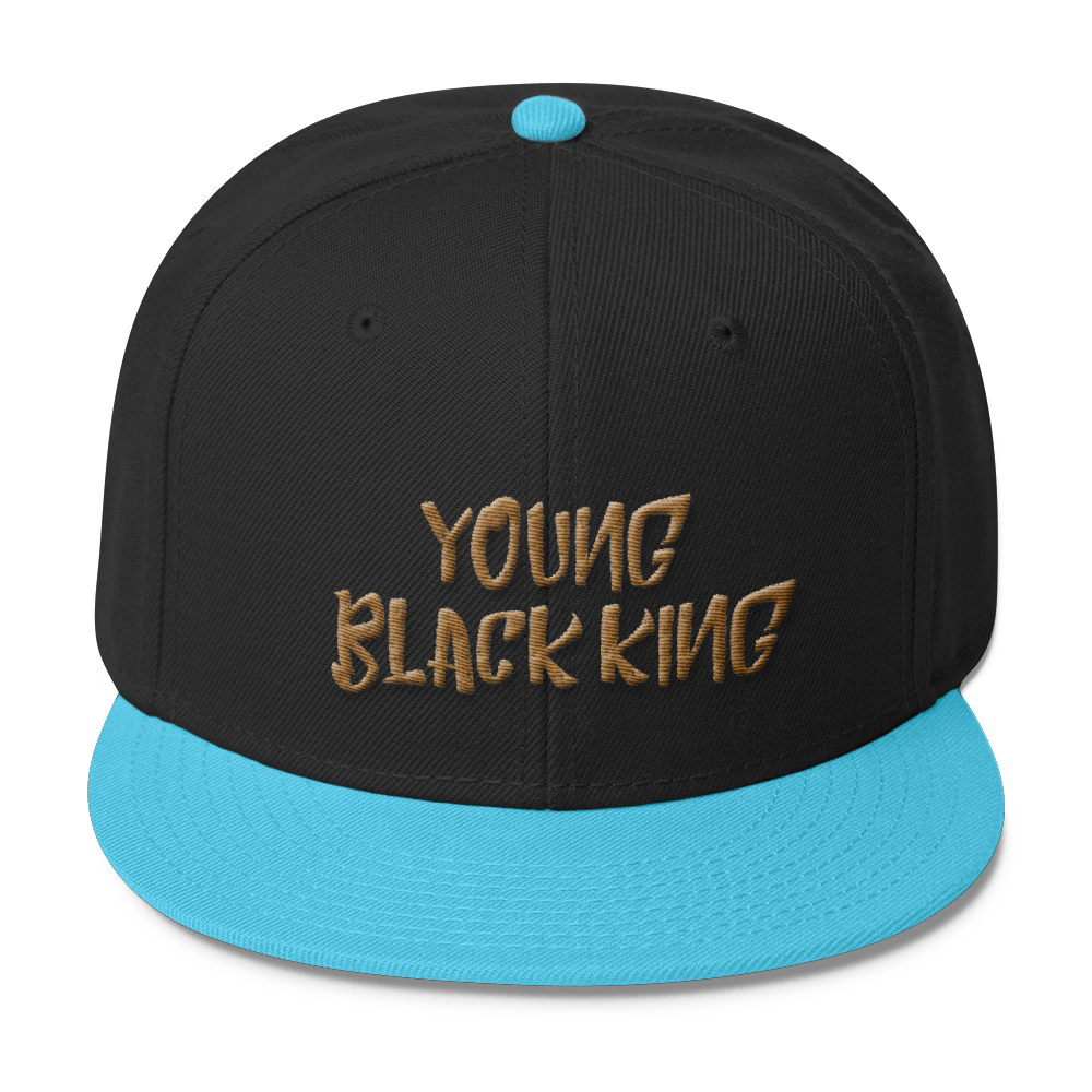 Young Black King- Gold Wool Blend Snapback - Chocolate Ancestor
