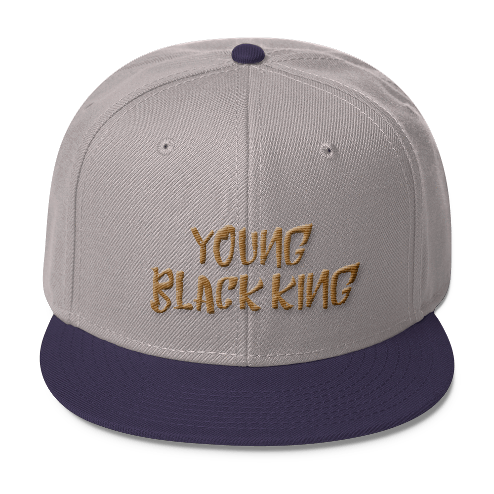 Young Black King- Gold Wool Blend Snapback - Chocolate Ancestor