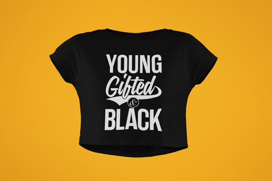 Young Gifted & Black Ladies' Crop Top - Chocolate Ancestor